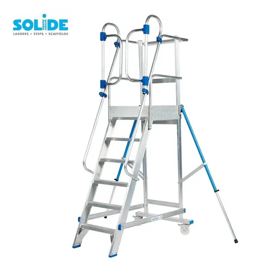 Solide Escalier de rayonnage Solide 6 marches MBT06