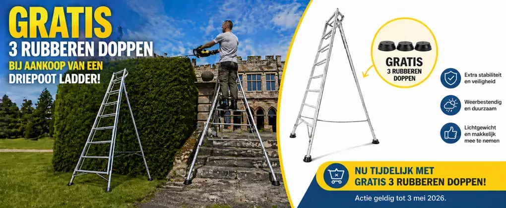 Gratis doppen bij aankoop van een Vultur driepootladder