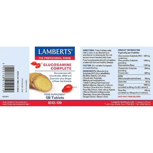 Lamberts Glucosamine Complete (Glucosamine With Chondrotin, MSM and Quercetin Plus Ginger & Rose Hip Extracts) 120 Tablets