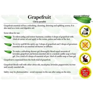 Amour Natural Amour Natural Essential Oils Grapefruit 10ml Not Organic