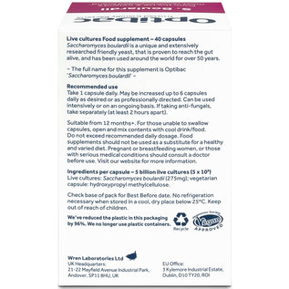 Optibac Optibac Saccharomyces Boulardii 40's