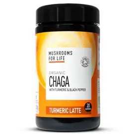 Mushrooms 4 Life Mushrooms For Life  Organic Chaga with Turmeric Latte  20 servings