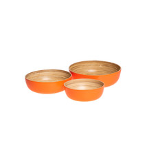 3-delige set Bambooschalen neon orange