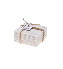 Marmeren onderzetters wit (6 stuks)