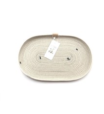 Ovale lage schaal ecru/grijs 35 x 20,5