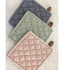 Pannenlap Myrna Stonewashed Green  20x20cm (2 stuks)