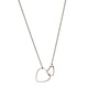 Silver Plated Necklace Double Heart