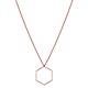 Pink Rosé Plated Necklace with Hexagon