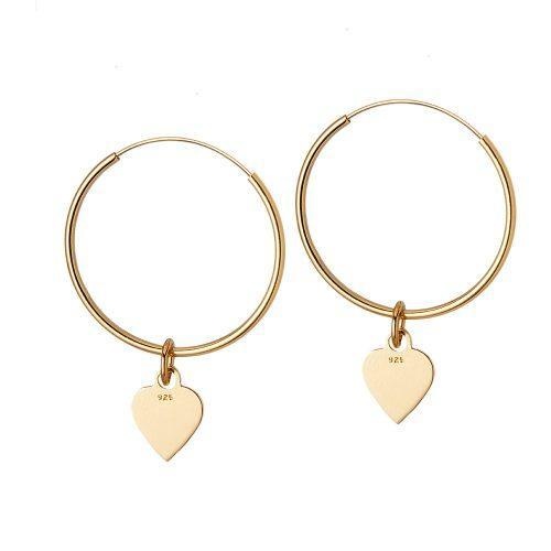 Gold Plated Hoop with Heart 22 mm