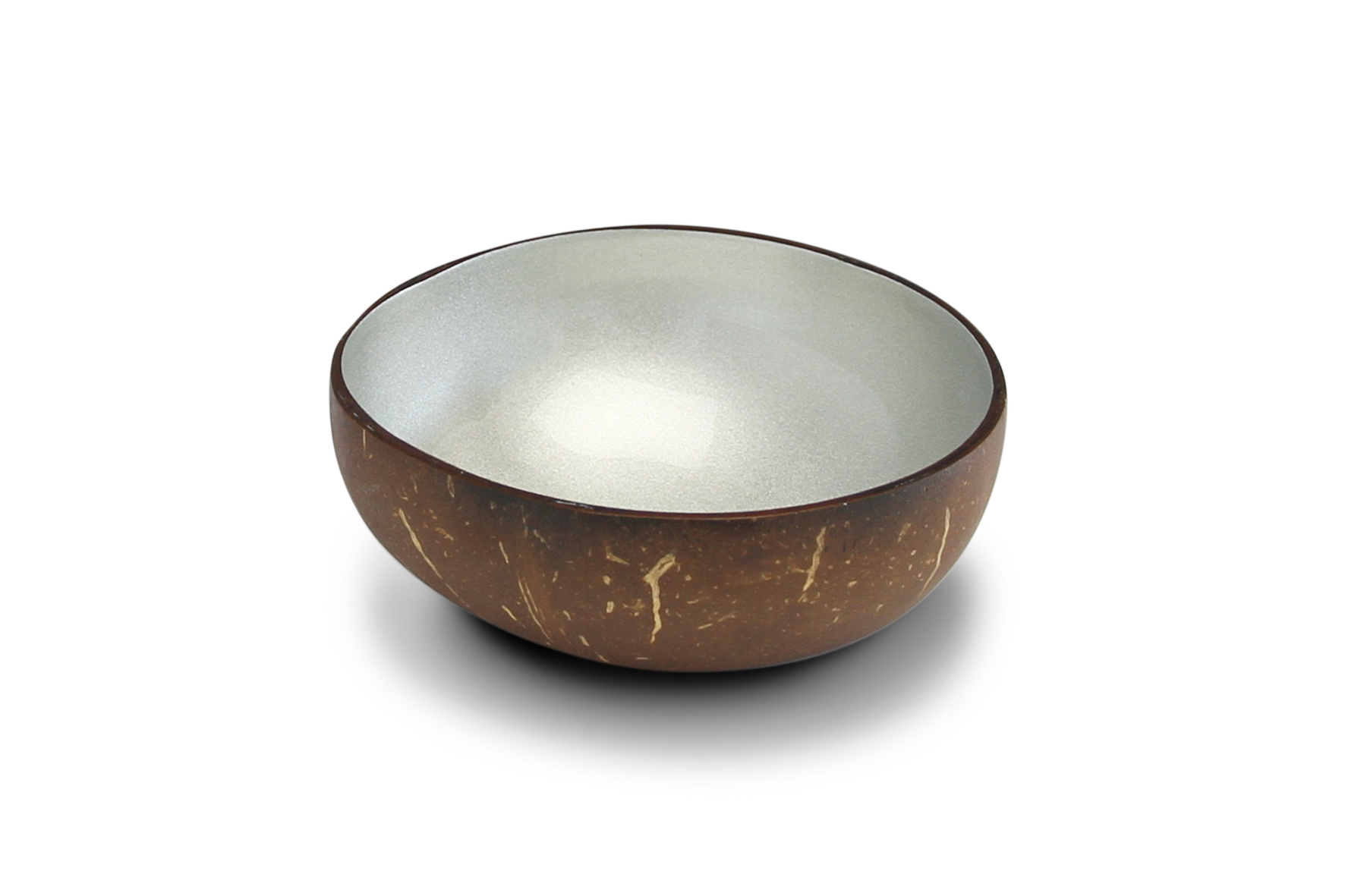 Coconut Bowl 'Silver Metallic Paint'