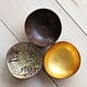 Coconut Bowl 'Gold Metallic Leaf’