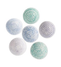 Dipping Bowls set van 6 kommetjes (Blauw/Groen)