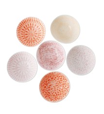 Dipping Bowls set van 6 kommetjes (Oranje/Roze)