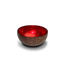 Coconut Bowl 'Red Metallic Leaf’