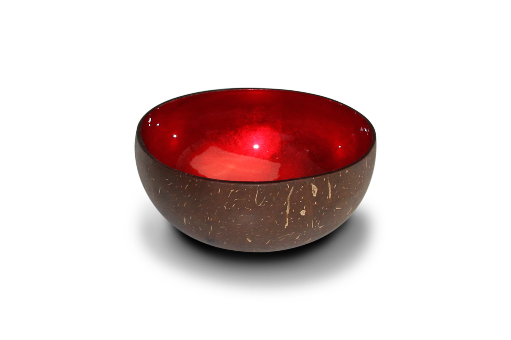 Coconut Bowl 'Red Metallic Leaf’
