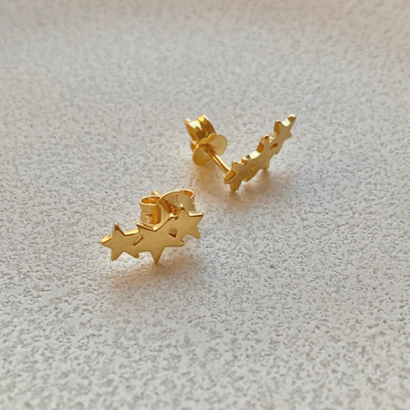 Earstuds '3 stars' goud