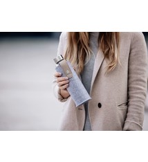 Drinkfles incl. cover in vilt lichtgrijs 750 ml