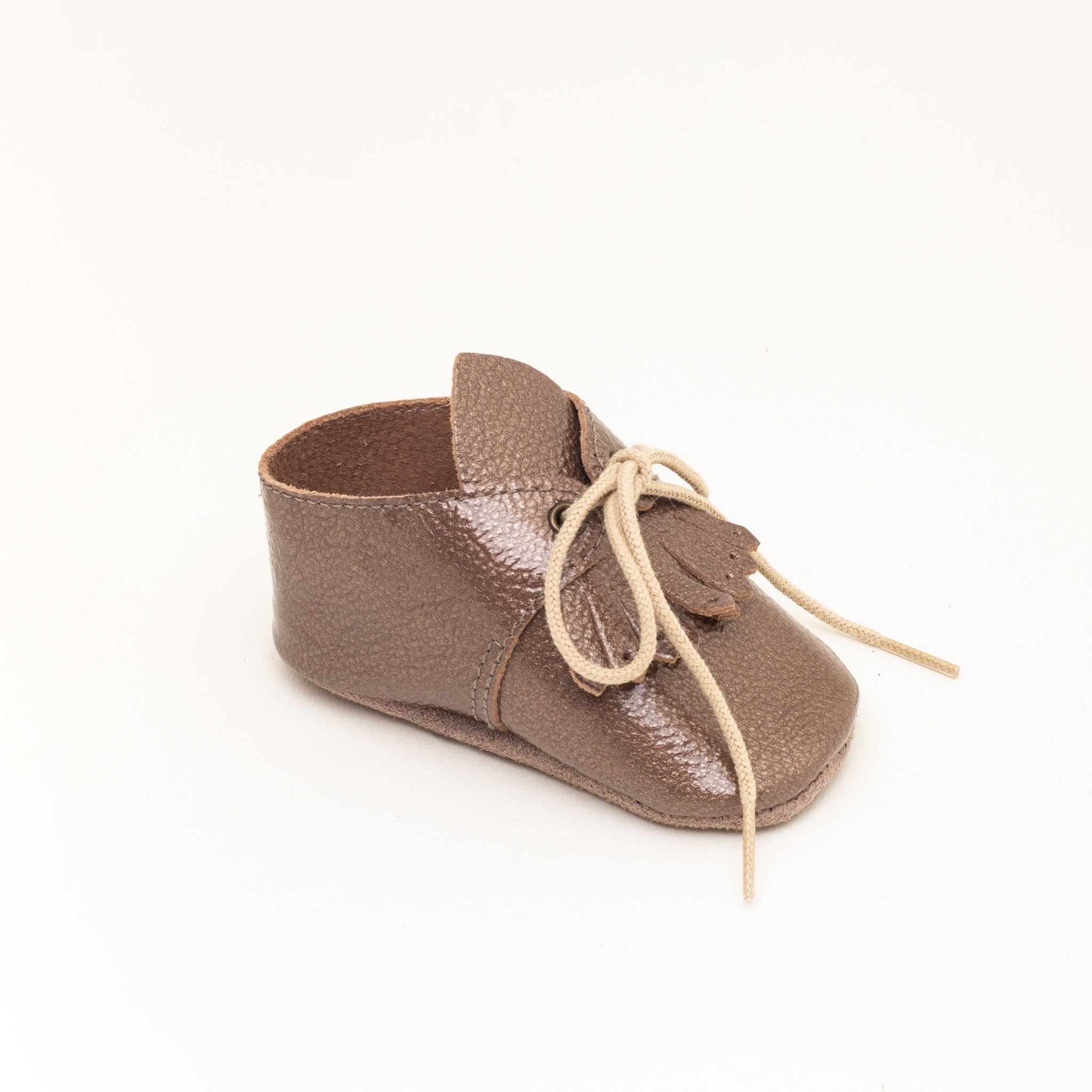 Baby Derby Shoes | Augustina Glossy brown