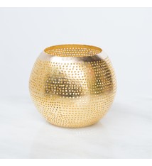 Theelichthouder Zenza rond gold ∅12 x 10cm
