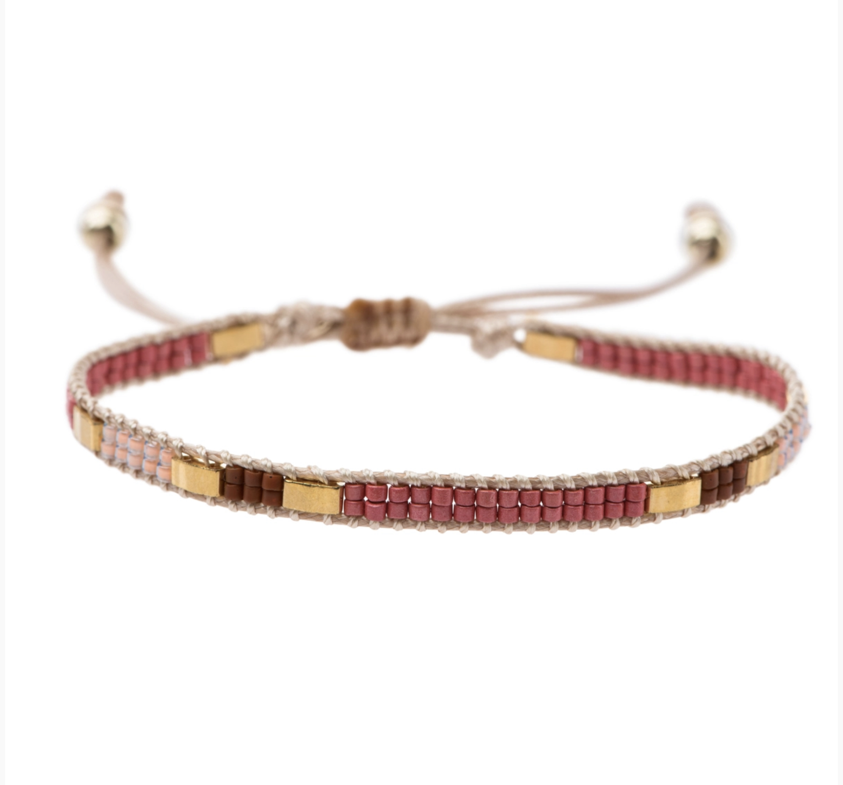 Armbandje “Bo“ fuchsia gold