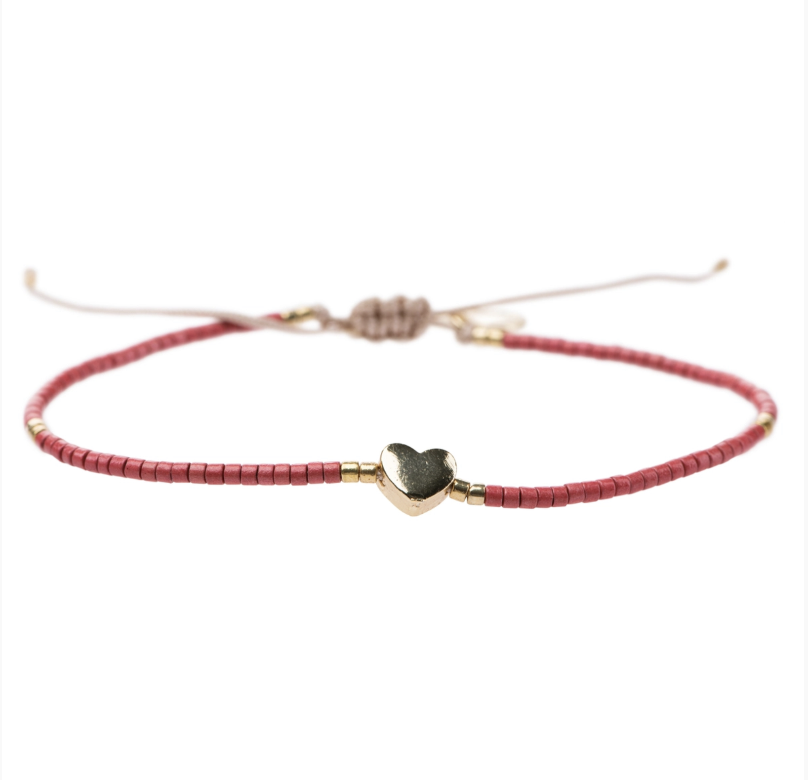 Armbandje “Heart“ fuchsia gold