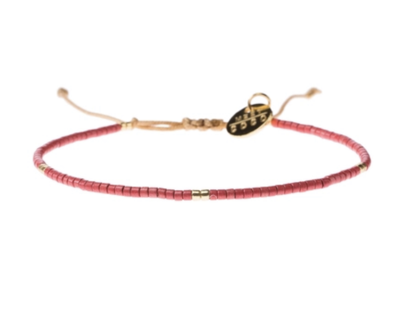 Armbandje “Fem“ fuchsia gold