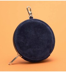 Portemonnee Rond Suede Blue