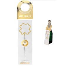 Wondercandle Flessenhouder Wondercandle sparkler 'Viel Glück' klavertje