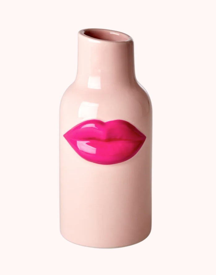 Vaas met roze lippen (h 20cm)