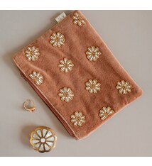Velvet pouch 'Dasies' terra  Mini