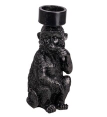 Gusto Theelichthouder Aap Zwart