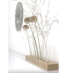 Houten plankje met 7 vaasjes