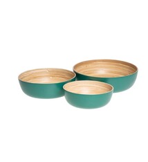 3-delige set Bambooschalen petrol green