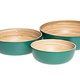 3-delige set Bambooschalen petrol green