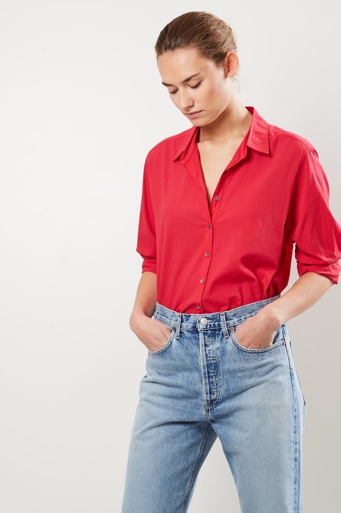 Xirena - Beau cotton poplin shirt roset