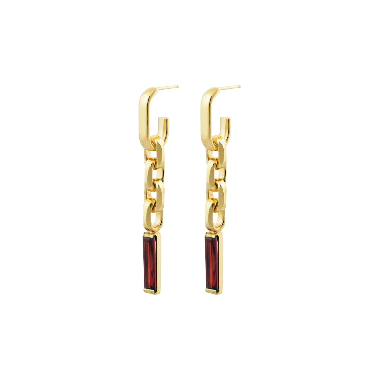 Festive garnet statement earrings