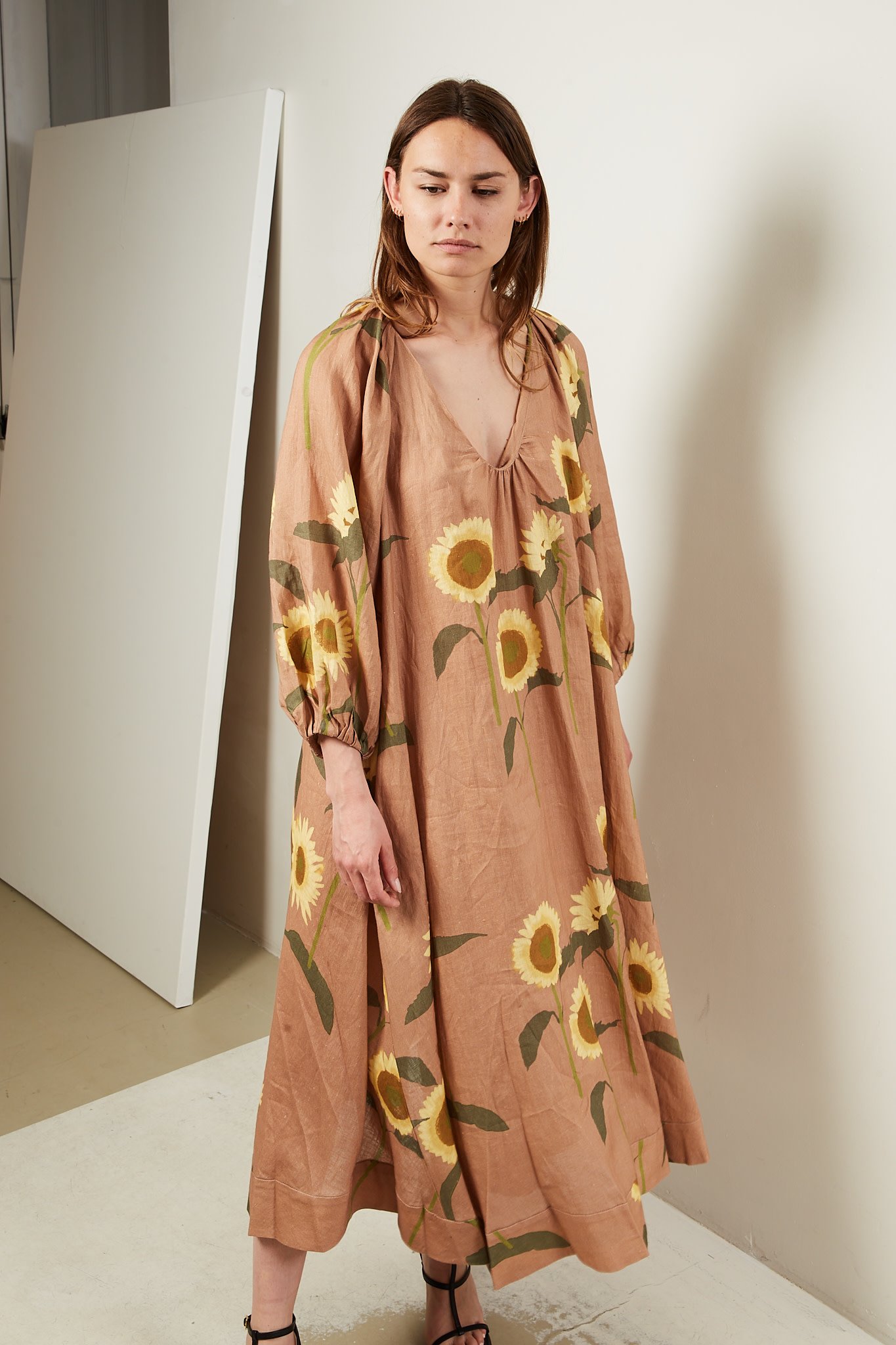 Bernadette Georgette sunflower dress