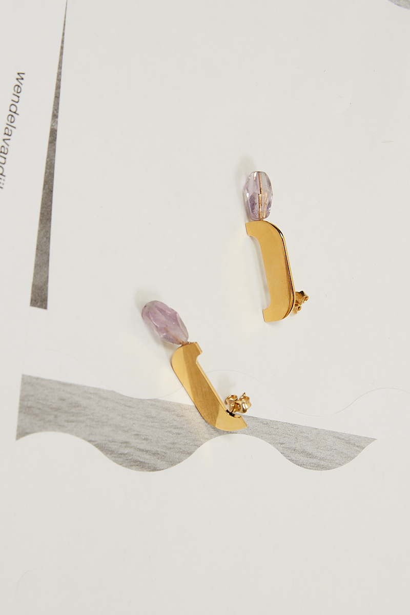  - Caps earrings amethyst