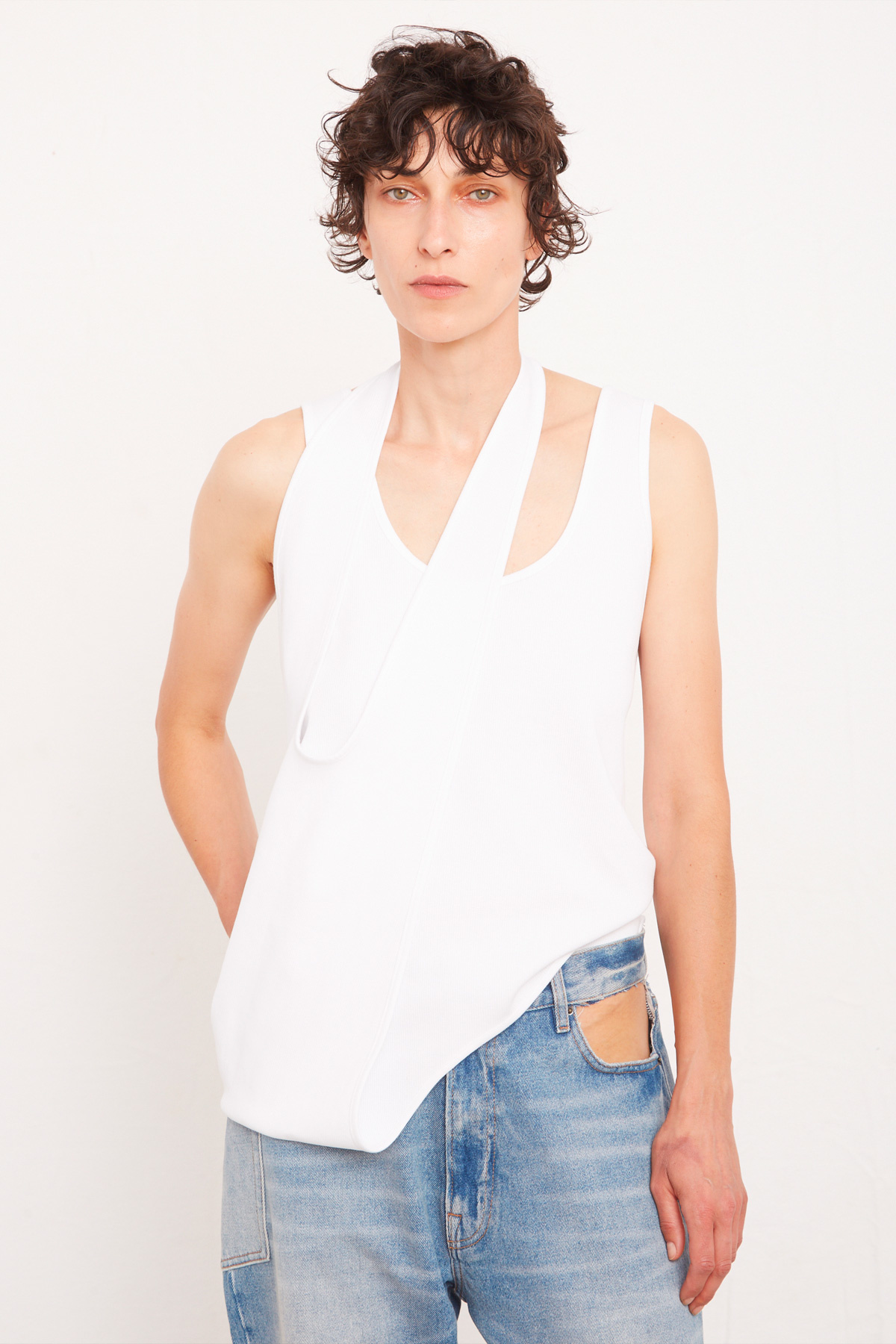  - Mirror ribbed tank top