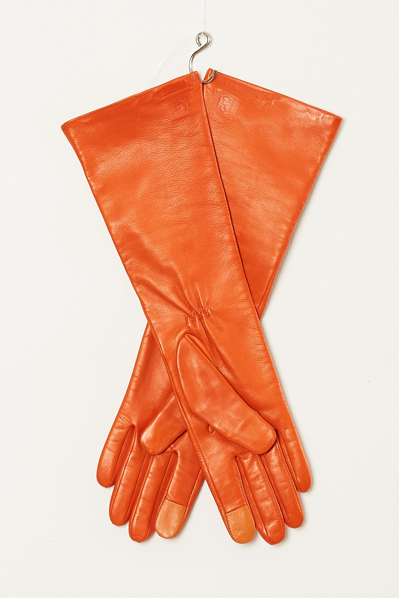 Essentials long leather gloves