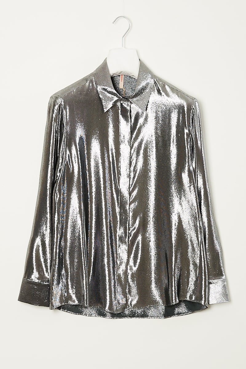 inDRESS Cerisier shiny lurex shirt