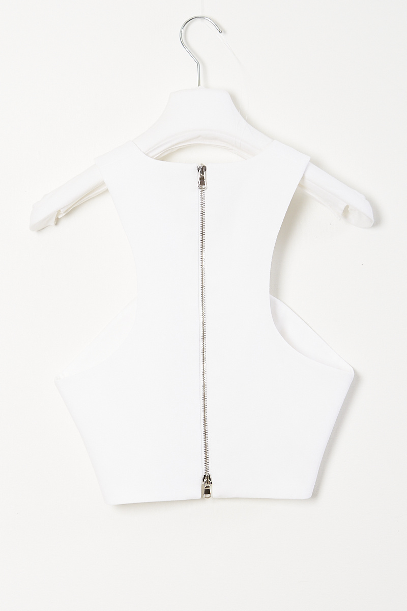  - Crossed front linen cotton  top