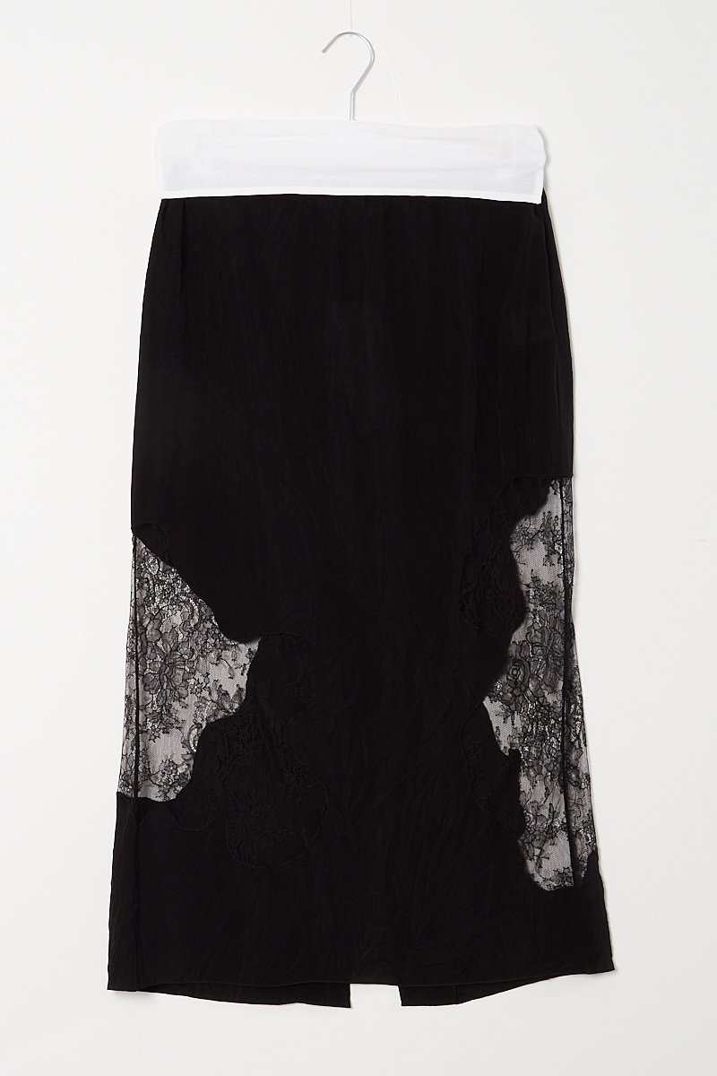  - Lace intarsia silk skirt