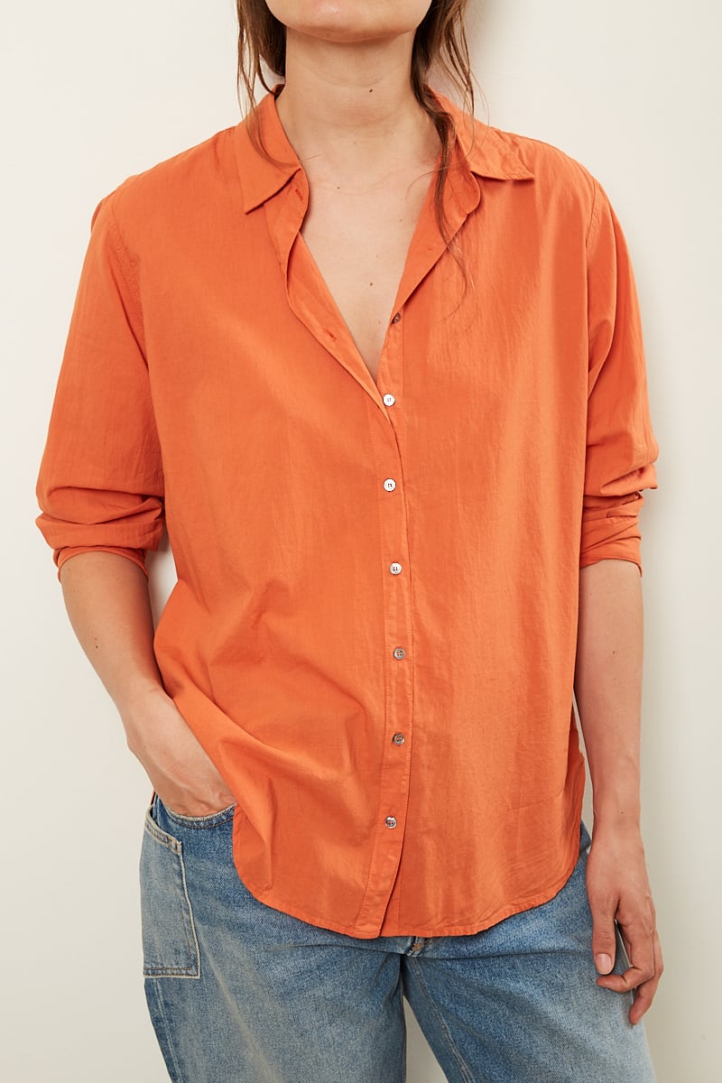Xirena - Beau cotton poplin shirt tangerine