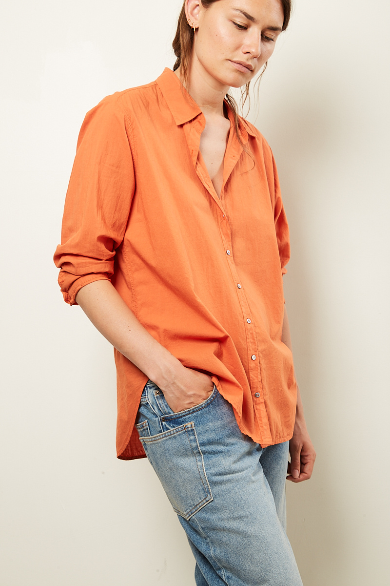 Beau cotton poplin shirt tangerine - Wendela van Dijk