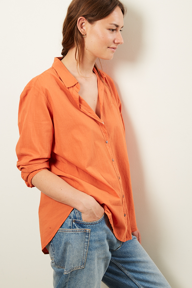 Xirena - Beau cotton poplin shirt tangerine