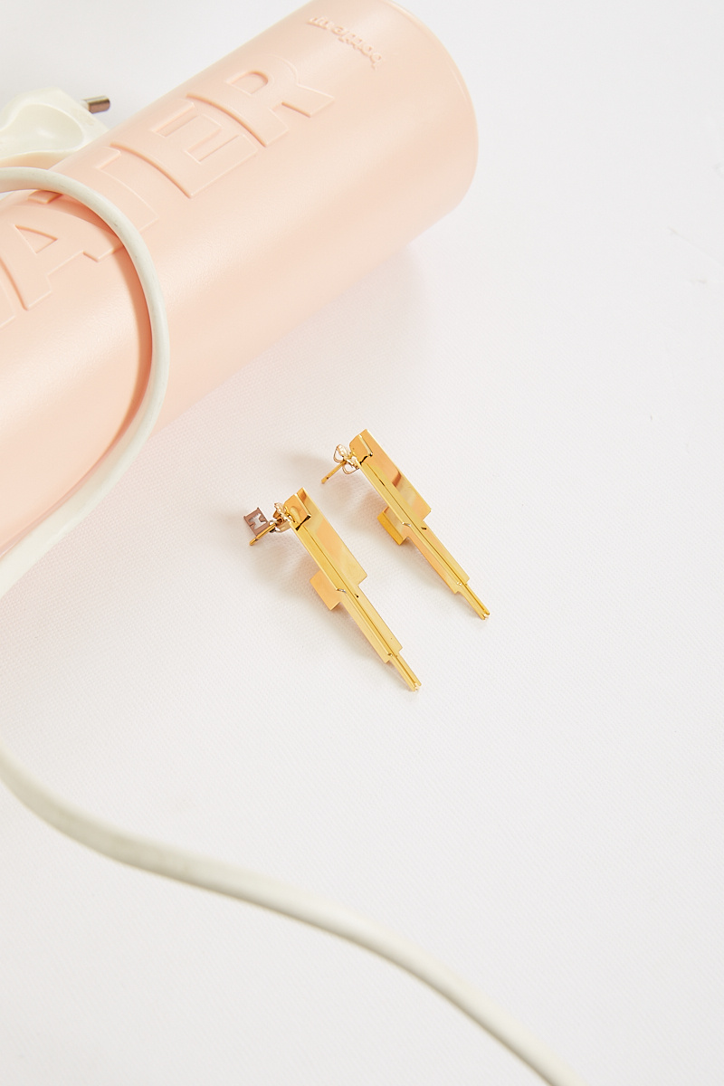 Tweek - Cross icicle 24k earrings