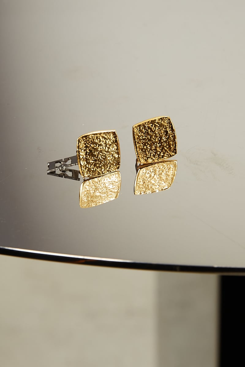 Tweek Left square 24k earrings
