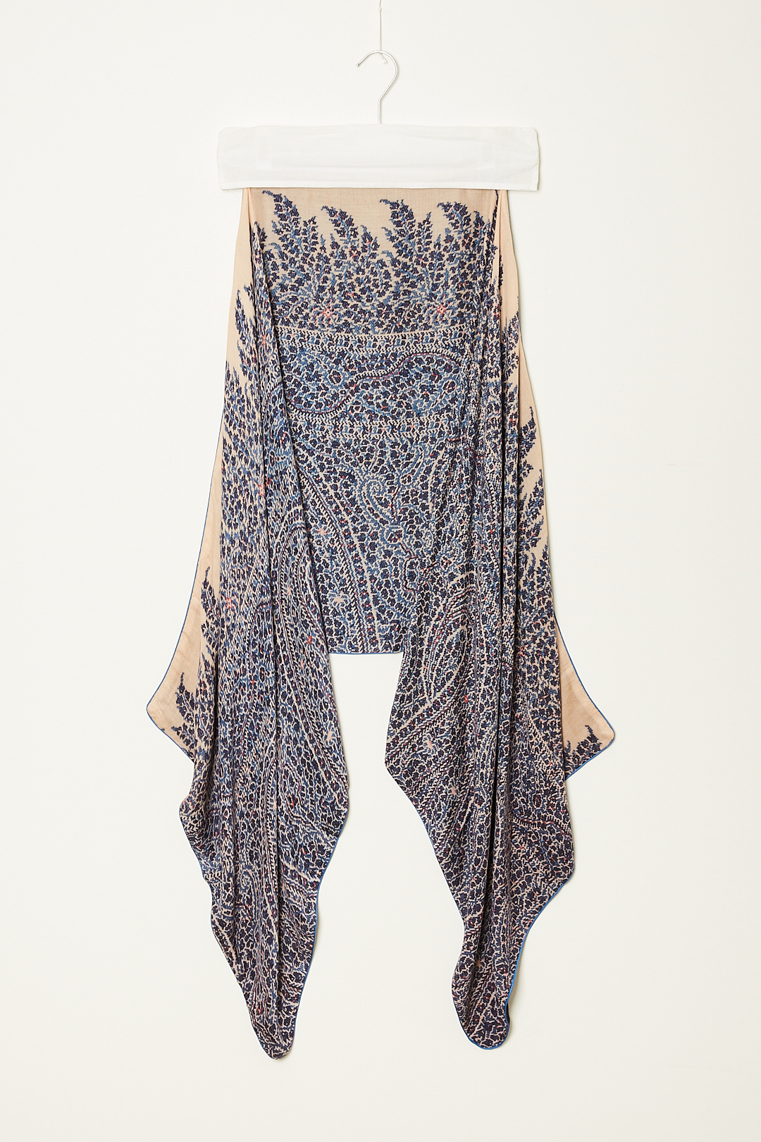  - Long blue paisley scarf