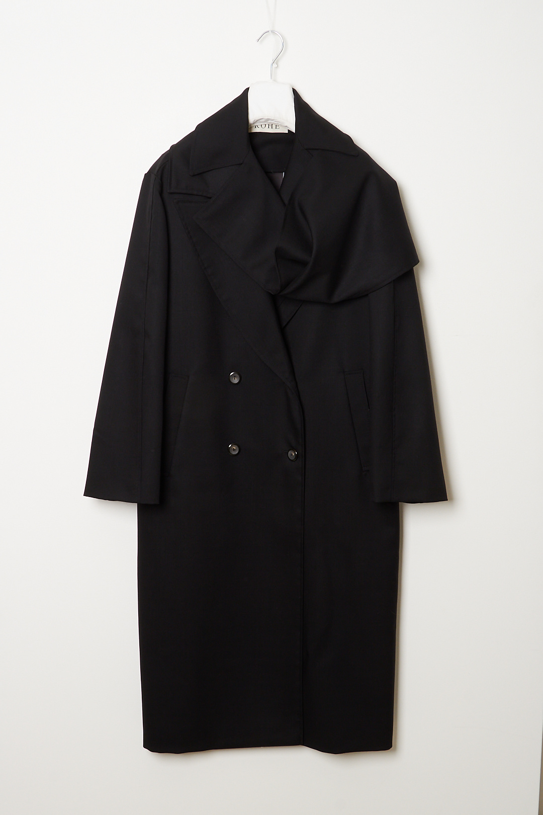 Róhe Wool tailoring scarf coat